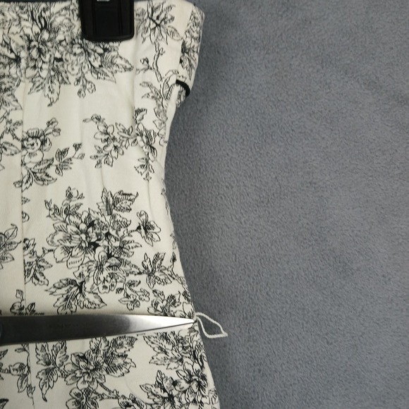 Just Choon Strapless A Line Dress Women 5 White Floral Cotton Stretch Party Wear - Picture 9 of 9